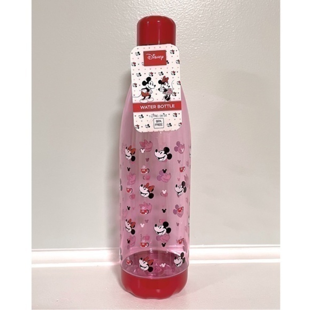 Disney : Mickey & Minnie - Pink and Red Plastic Water Bottle | 34 OZ | NWT